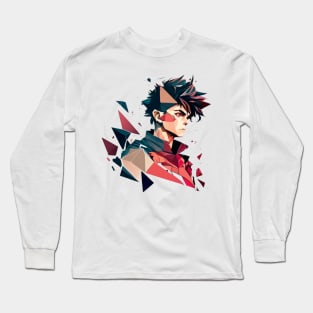 geometric anime hero Long Sleeve T-Shirt